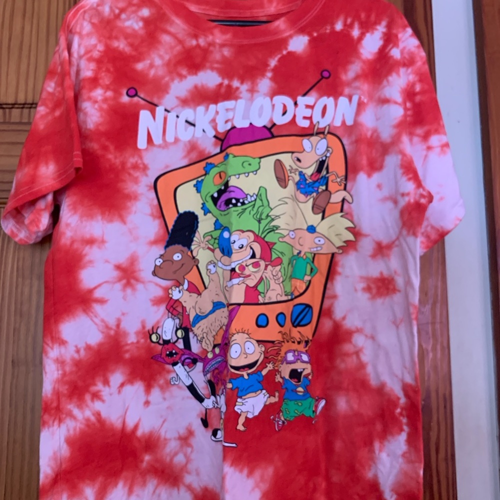Nickelodeon Adult  Red Tie-Dye T-Shirt